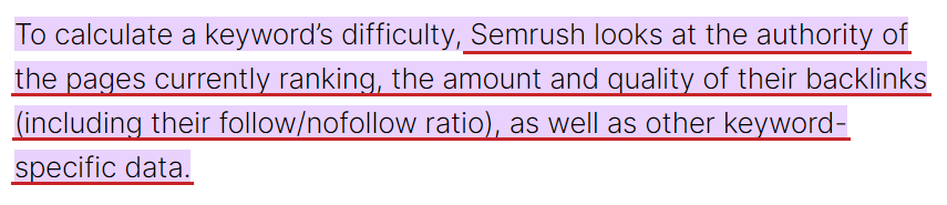 how Semrush calculates keyword difficulty